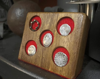 African Walnut Coin Display Stand