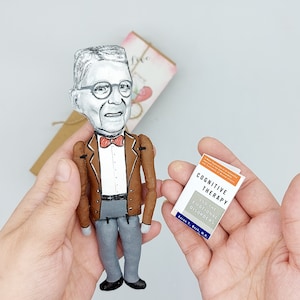 Aaron Beck Figurine: Cognitive Therapy Father, Psychology Decor + Miniature Book