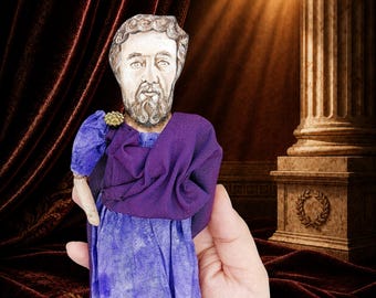 Marcus Aurelius – Handmade Roman Emperor & Philosopher Figurine | Stoic Philosophy Art