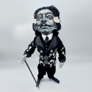 Salvador Dali doll - famous surrealist artist - Gifts for Painters - READY FOR SHIPMENT