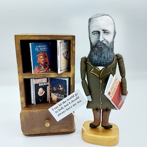 Fyodor Dostoevsky figure, novelist, philosopher, author Crime and Punishment book - Philosophy gift - bookshelf decor objects bookish