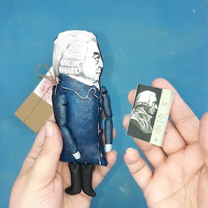 Handmade Adam Smith Doll with Miniature Book: Economist Gift