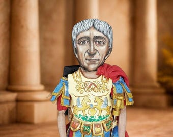 Estatua del emperador romano Trajano / Decoración de la antigua Roma / Figura clásica en miniatura