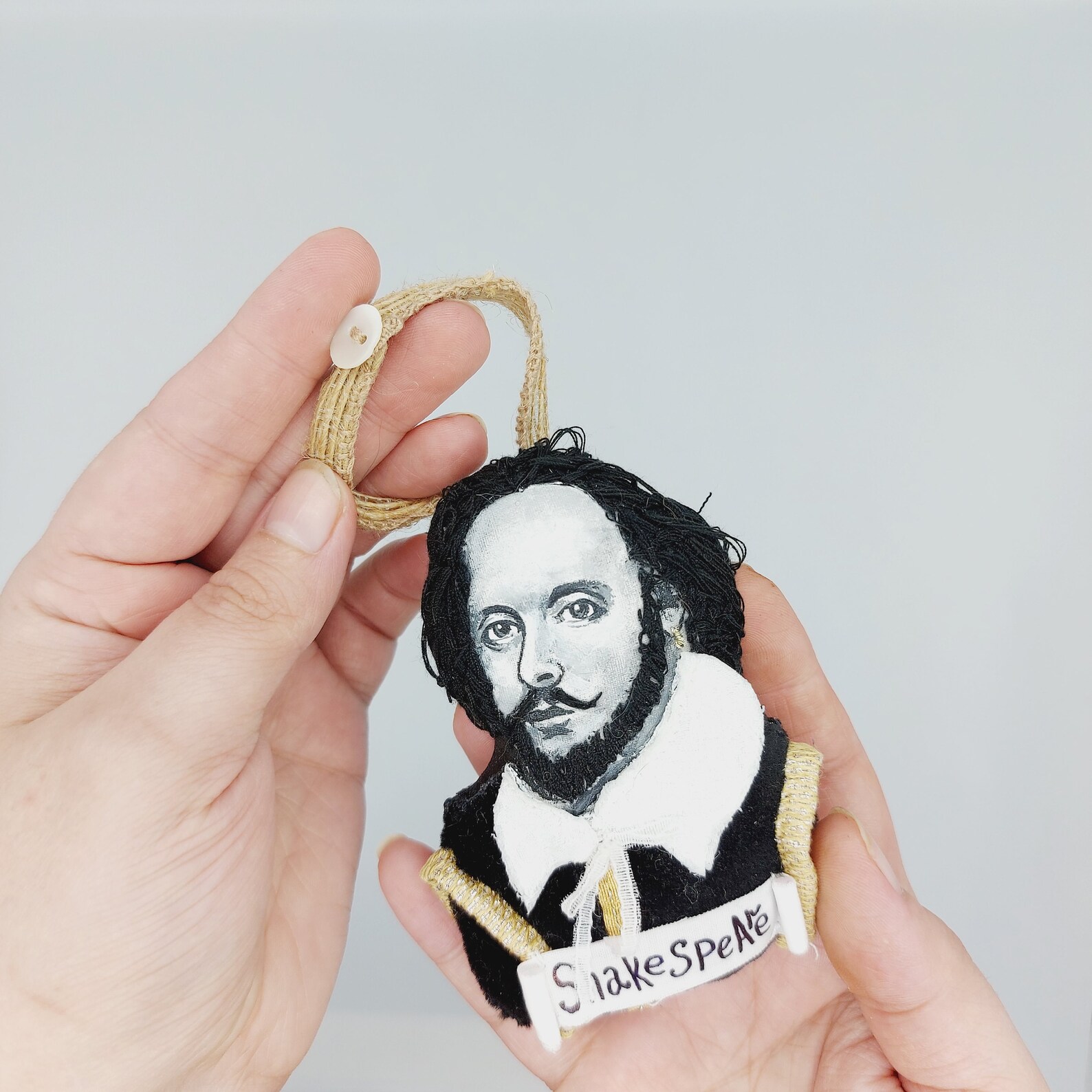 William Shakespeare Christmas Tree Toy Hand Painted With Hand Etsy