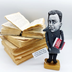 Handmade Albert Camus Figurine: French Philosopher Gift, Library Decor
