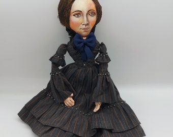 Charlotte Bronte doll, English novelist, poet, feminist - Ready for shipment