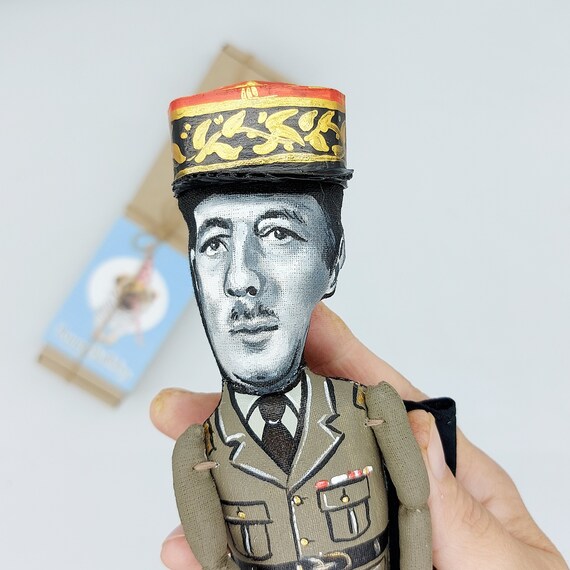 Handmade Charles De Gaulle Figurine: French Military Officer Gift