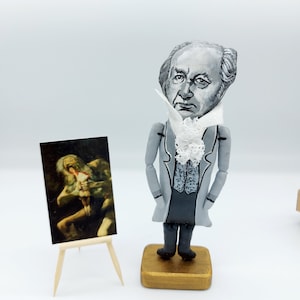 Francisco De Goya Collectible Doll: Handmade Artist Gift with Easel