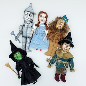 SET The Wonderful Wizard of OZ handmade miniature dolls, Oz characters figures - Dorothy, Tin Man, Scarecrow oz, Collectors gift!