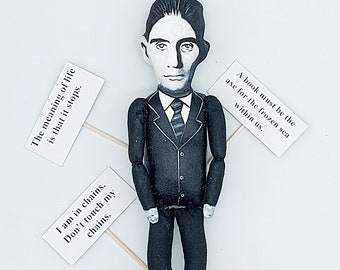 Franz Kafka figure, novelist short-story writer - The Metamorphosis - bookshelf decoration - Home library decor - Book lovers gift