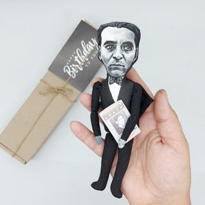 Federico García Lorca Figurine: Hand-Painted Literary Doll, Home Library Decor