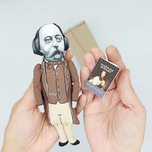 Gustave Flaubert French novelist - novel Madame Bovary - classics literature - Book lovers gift - Collectible doll