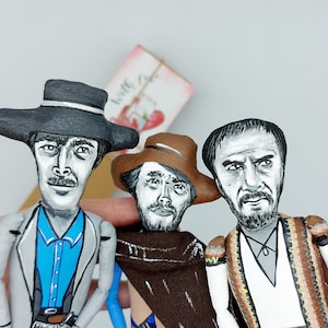 The Good, The Bad and The Ugly figures - Cult Classic movie 60's - Western movies fans gift - Set of 3 collectible dolls