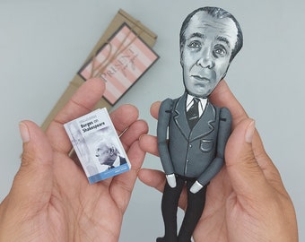 Jorge Luis Borges – Ręcznie robiona figurka pisarza i filozofa | Wystrój literatury światowej