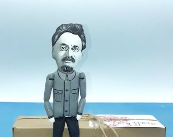 Leon Trotsky miniature figurine  revolutionary - History teacher gift - Collectible doll hand painted