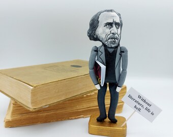 Charles Bukowski – Handmade Writer & Poet Figurine | American Literature Décor