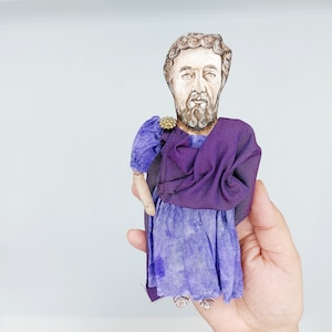 Marcus Aurelius Roman emperor, Stoic philosopher - collectible miniature handmade doll - MADE TO ORDER