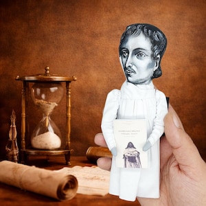 Giordano Bruno  Handmade Figure - Philosopher, Renaissance Thinker Doll - Science Gift