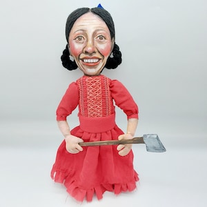 Mia Goth Pearl Slasher Movie doll, horror movie character, Halloween decor - Collectible creepy doll - READY FOR SHIPMENT