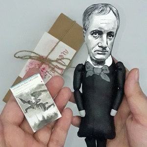 Handmade Charles Baudelaire Doll: French Poet Miniature Figure