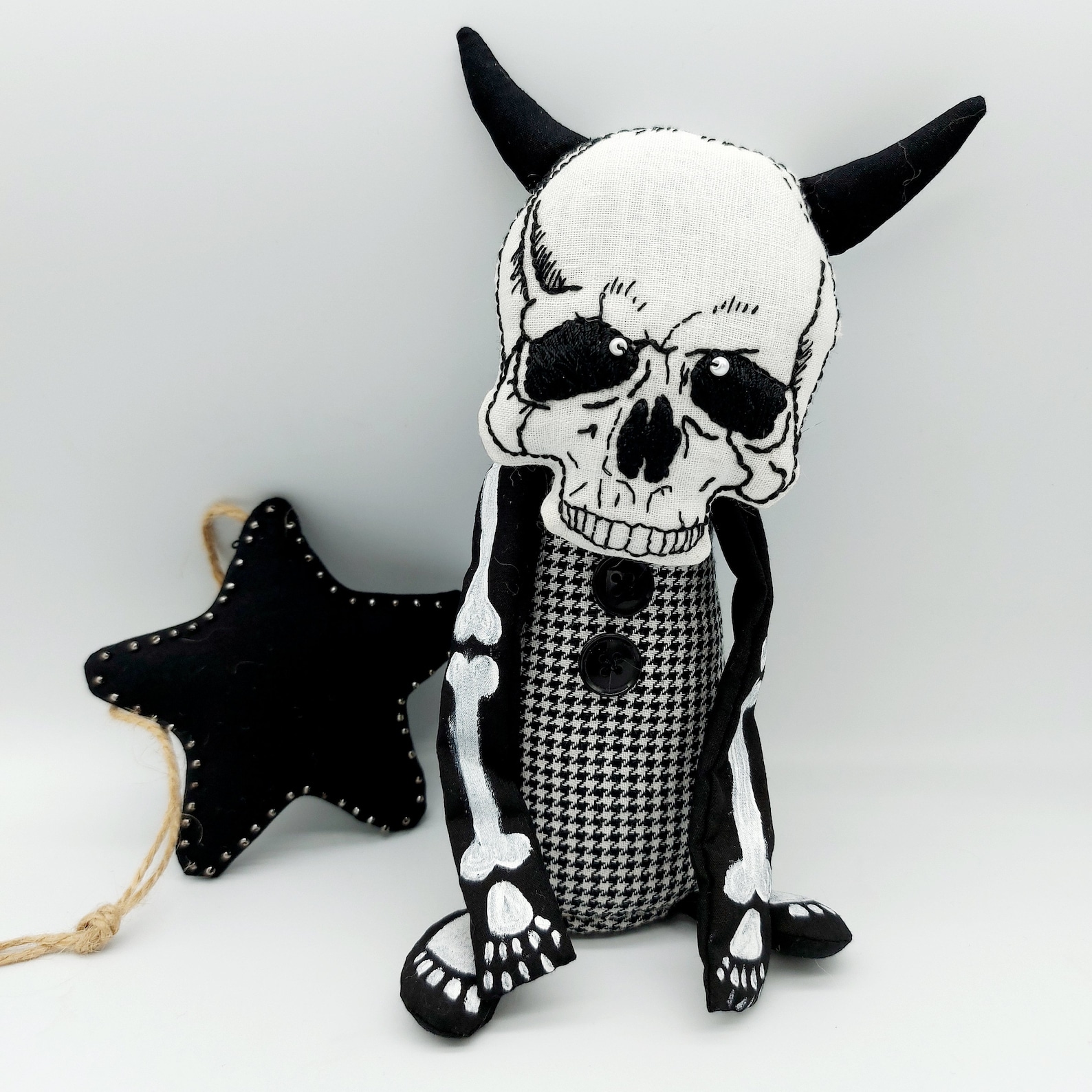 Skeleton Doll Primitive Handmade Toy Halloween Decoration Etsy