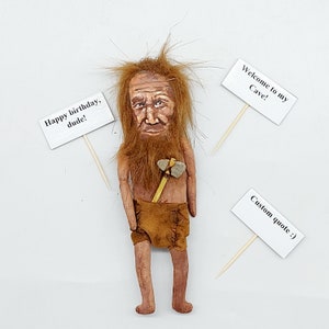 Prehistoric Caveman figure - Man Cave sign - Birthday Gifts for Man - Stone Age homo sapiens, prehistoric hunters