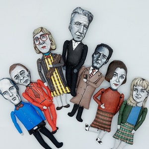 Laura palmer, Log Lady, agent Dale Cooper, Audrey Horn, David Lynch, The Man from, the Giant, Woodsman - SET handmade movie dolls