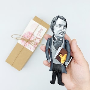 Honore de Balzac French novelist and playwright - book shelf decoration - collectible doll + Mini Book