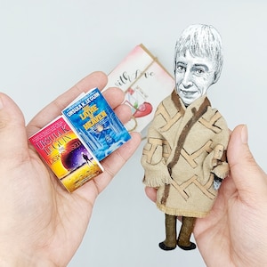 Ursula K. Le Guin Handmade Doll: Collectible Author Figure with Mini Book