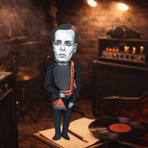 Gary Numan Collectible Doll: 80s Music, Handmade Textile Art
