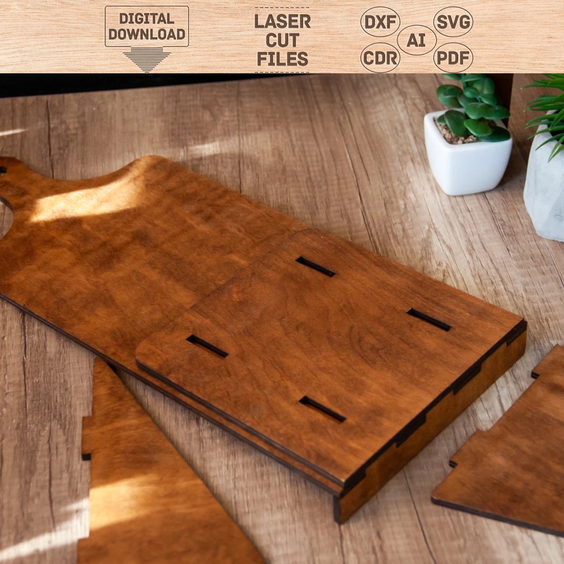 Wooden Book Stand Laser Cut, Wooden Book Holder Laser Cut, Book Stand