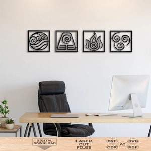 Earth elements svg,Four elements wall decor, Laser cut wall art,4 piece wall art,4 panel wall art,Four elements svg,Four elements wall art