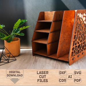 Dokument Organizer Laser geschnitten, Dokument Organizer svg, Papier Organizer svg, Papier Organizer Laserschnitt, Büro Organizer Laserschnitt