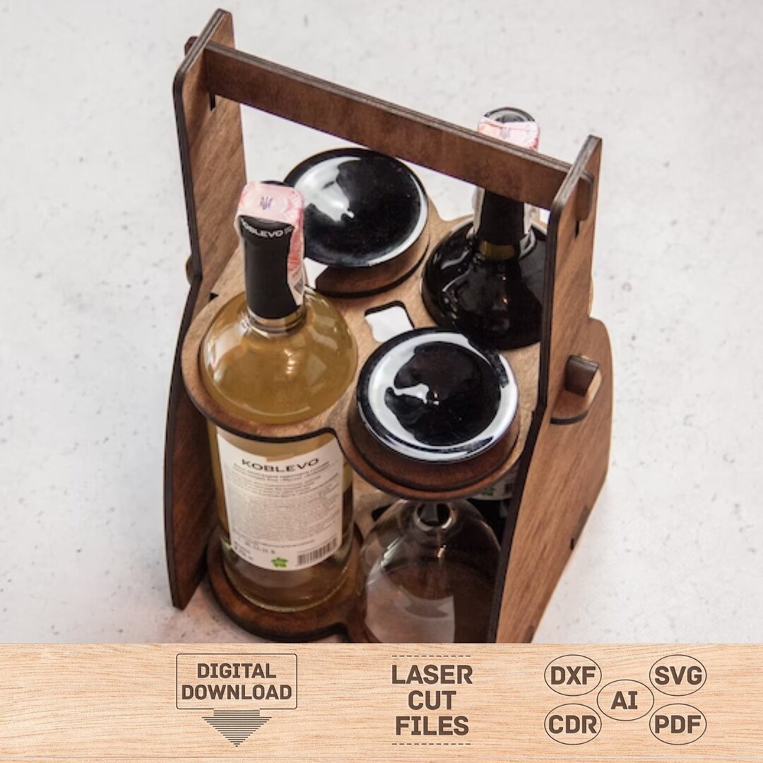 Wine Holder Svg Wine Holder Pdf Wine Holder Dxf (Instant Download) Etsy