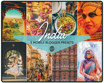 5 Lightroom Mobile Presets - INDIEN Influencer Presets, Outdoor Presets, Fotograf Preset, Reisefotos, Lebendige Presets