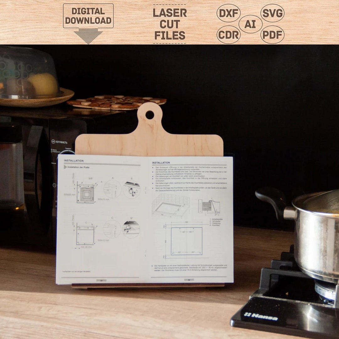 Wooden Book Stand Laser Cut, Wooden Book Holder Laser Cut, Book Stand