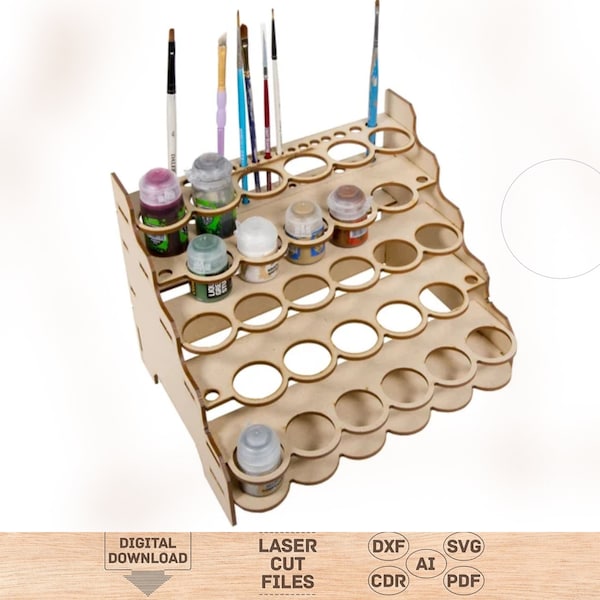 Paint storage svg, Paint Storage pdf, Paint Storage dxf, Paint rack svg, Paint rack pdf, Paint rack dxf, Paint brush holder svg