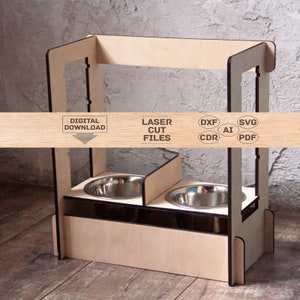 Dog bowl stand svg, Dog bowl stand pdf, Dog bowl stand dxf, Dog feeding station svg, Dog feeding station pdf, Dog feeding station dxf