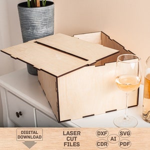 Caja de tarjeta de boda svg, Caja de tarjeta de boda cortada con láser, Patrón de caja de tarjeta de boda, Corte láser de caja de tarjeta, Patrón de caja de tarjeta, Caja de tarjeta svg