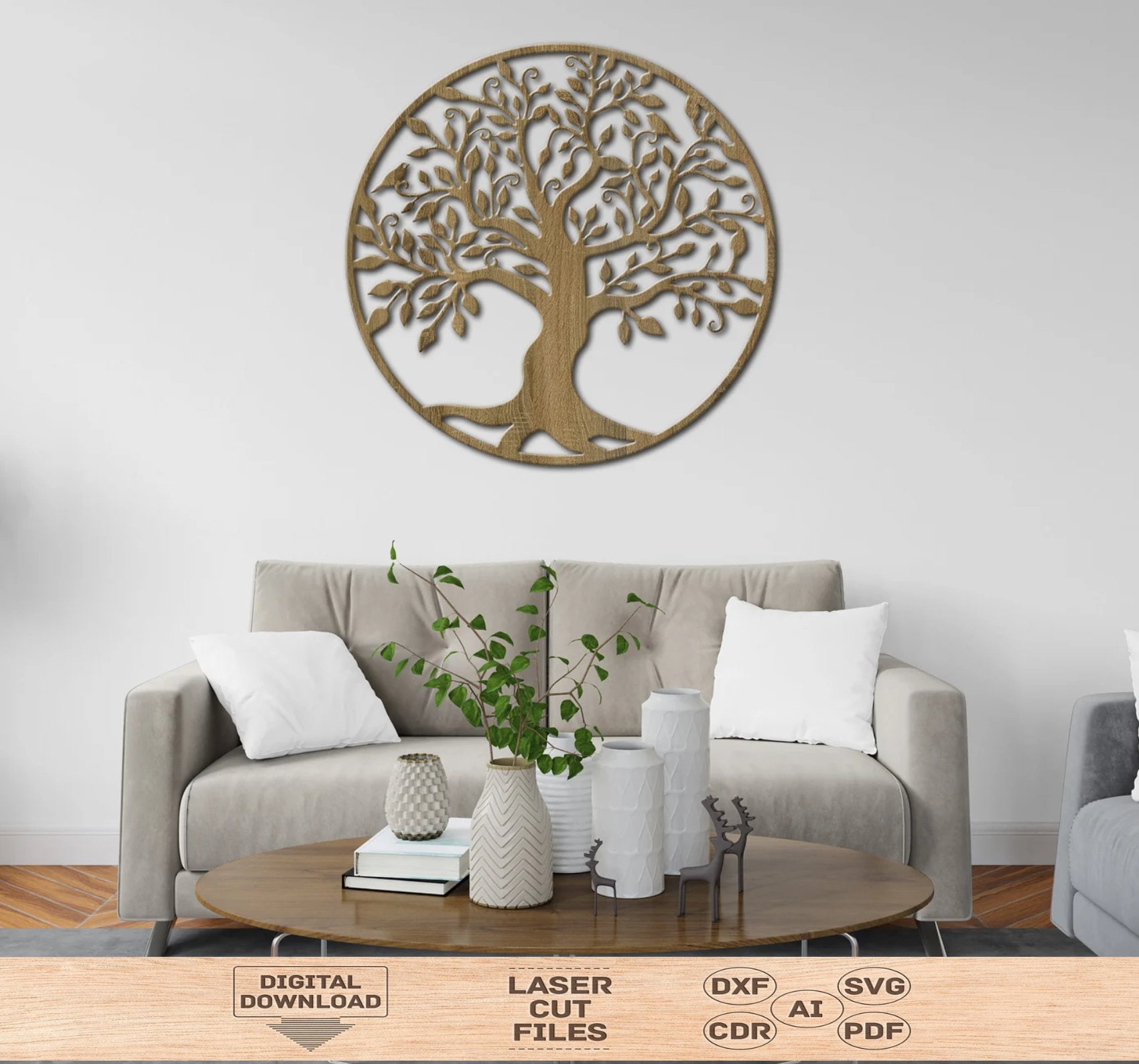 Tree of Life Wall Art, Tree of Life Wall Art Wood, Laser Cut Wall Art
