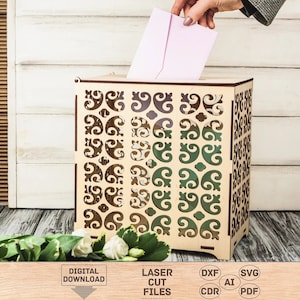 Hochzeitskartenbox svg, Hochzeitskartenbox pdf, Hochzeitskartenbox dxf, Kartenbox svg, Kartenbox pdf, Kartenbox dxf, Kartenhalter svg, Kartenhalter pdf