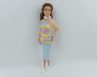 Falda y Suéter Multicolor para Muñeca escala 1 a 6 Moda Realeza Integridad Juguetes