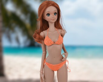 Swimsuit of Neon Color Bikini With Lurex Knitted Swimsuit