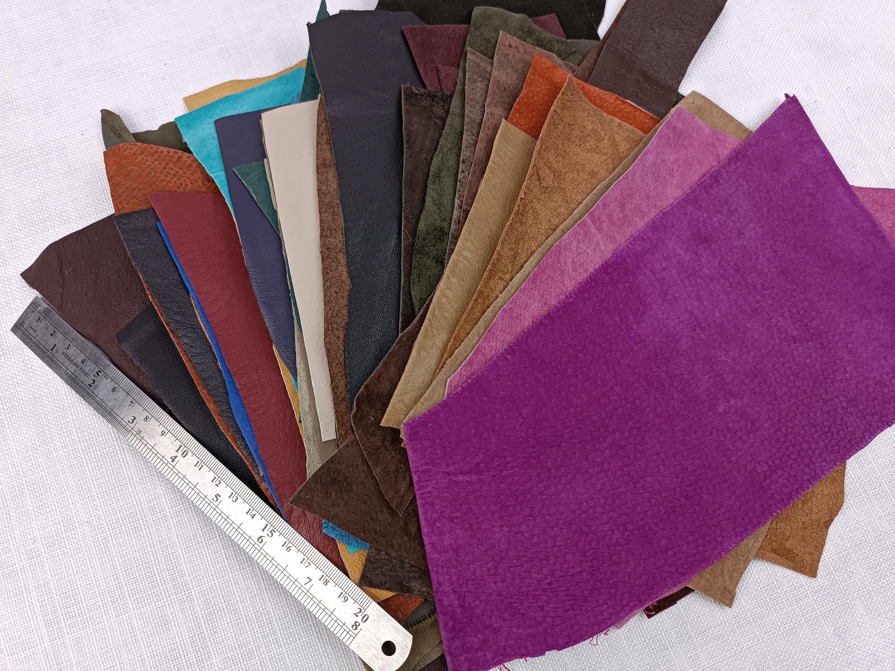 Genuine Leather Scraps Set for Doll Shoes & Accessories Thin Natural Leather Pieces for Miniature Craft