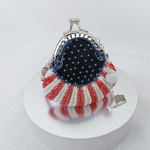 Classic Clasp Bag with embroidery Silver Kiss Lock Bag for Smart Doll 1:3 scale BJD