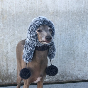 Earflap hat Italian Greyhound Grey