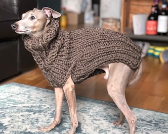 Italian Greyound Sweater hand made knitting black