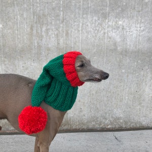 Hand Made Santa Knit cap Italian Greyhound Galgo Italiano Christmas