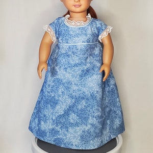 Blue Leaf Dress Regency Empire Early 1800s Outfit For 18 Inch Doll