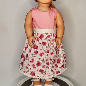 18 Inch Doll Pink Hearts & Flowers Sundress
